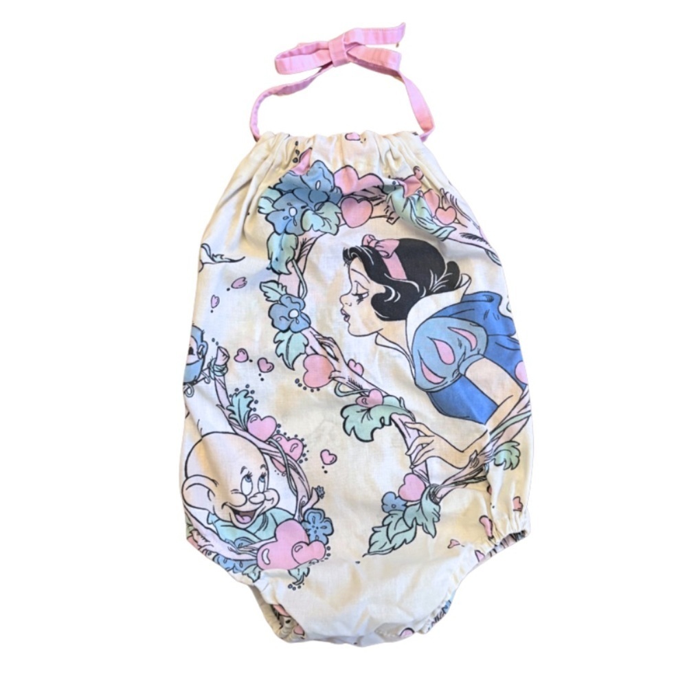 Vintage Kids Handmade Disney Snow White Halter Bubble Romper Size 2